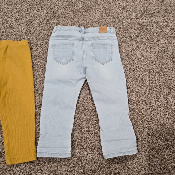 Bundle of 2 Girl's Zara Baby Pants - Denim Jeans & Ribbed Pants Size 12-18 Month - Picture 5 of 8